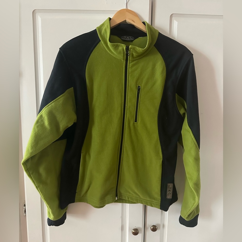 VINTAGE Early Aughts Black Diamond Fleece, Green and Black Block Colored, XL